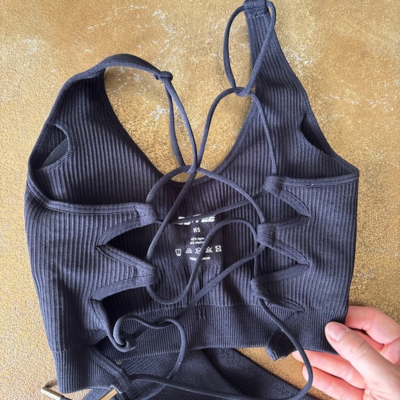 Bo+Tee Black Ribbed Workout Set - Picture 3 of 3